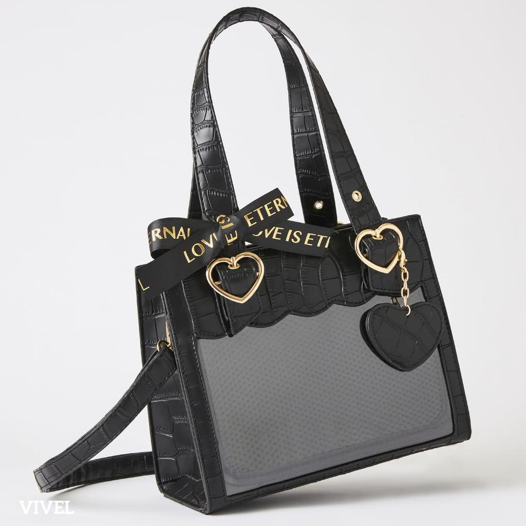 VIVEL Ita Bag, Small Shoulder Bag, Mini, 2-Way Tote Bag, Cute for Women (Black)
