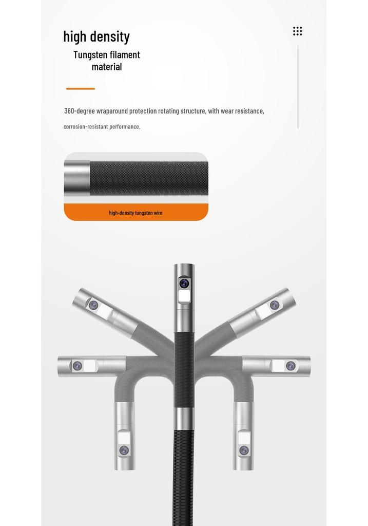 Industrial Handheld Borescope: HD 5-inch Screen, Auto Pipeline Repair Detector for Car Inspection