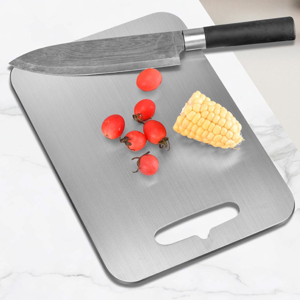 Titanium Cutting Boards for Kitchen Stainless Board 304 Steel Thickened Double Sided Food Grade Portable Fruit Cutting Board