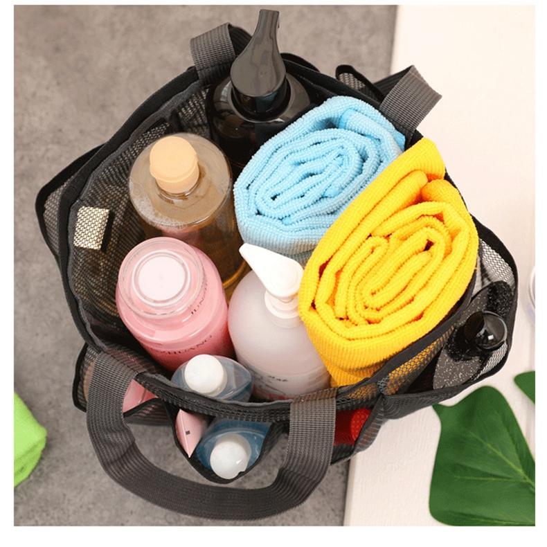 Portable Beach Mesh Bath Bag Transparent Travel Waterproof Toiletry Bag