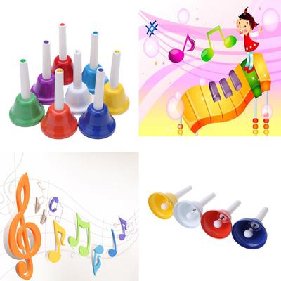 Handglocke Handglocke 8-Noten Metall Buntes Kind Kinder Musikspielzeug Schlaginstrument
