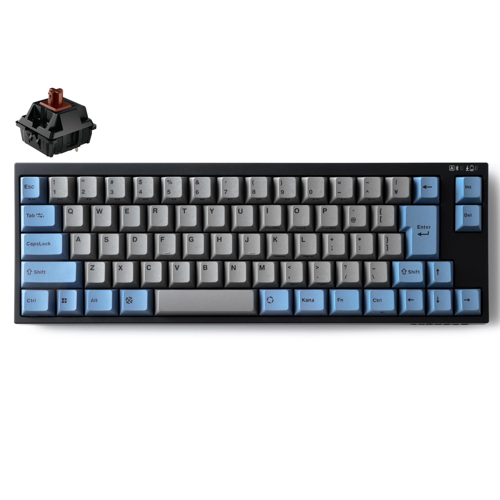 

LEOPOLD FC660MBT GREYBLUE Японська розкладка Kanaless Compact із клавішами зі стрілками 70 клавішами Перемикач, сумісний із гарячою заміною, живлення від батареї AAA Остання версія CHERRY MX2A