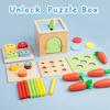 Baby Wooden Montessori Box Sensory Toys Color Shape Sorting Matching Games Winder Object Permanence Activities Educational Toys
