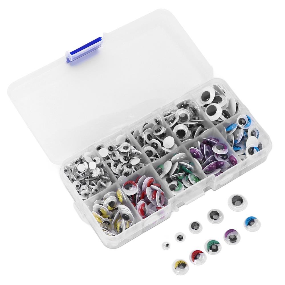 420pcs Plastic Box Included Wiggle Eyes Multi Purpose DIY Wiggle Eyes Wiggle Googly Eyes  DIY