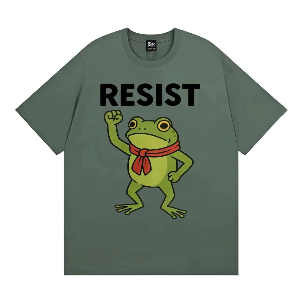 Protest Frog Activism Gift Revolutionary Frog T Shirt Funny Resist Meme Tee Shirt Unisex Women Fashion Casual Cotton ONeck Tshirt