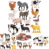 Pvc Farm Animal Model Set With Miniature Poultry And Livestock For Childrens Playroom