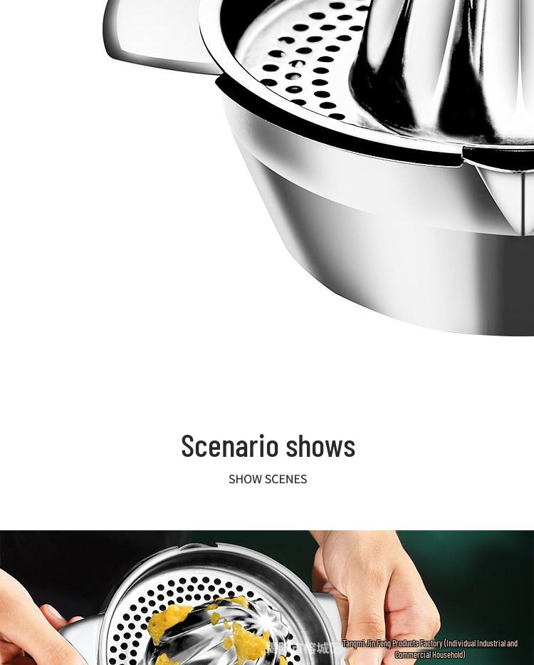 304 Stainless Steel Thickened Hand-Press Juicer for Lemons and Oranges with Customizable Logo