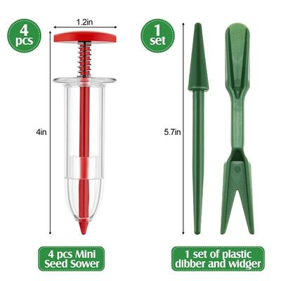 6 Pcs Small Seed Spreader, Manual Seedlings Dibber and Widger Set Handheld Seed Planter Tool for Vegetables, Flowers
