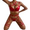 New Style Sexy Lingerie Set For Autumn And Winter Three-Piece Set With Chain Neck And Waist Cover Bra Set
