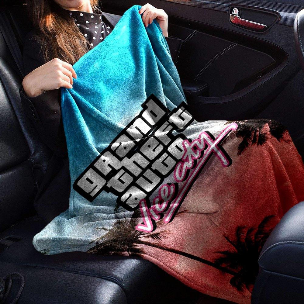 1pc Grand Theft Auto Soft Flannel Blanket with Designer Print A Cozy Blanket for All Seasons, Perfect for the Couch, Bed, Office
