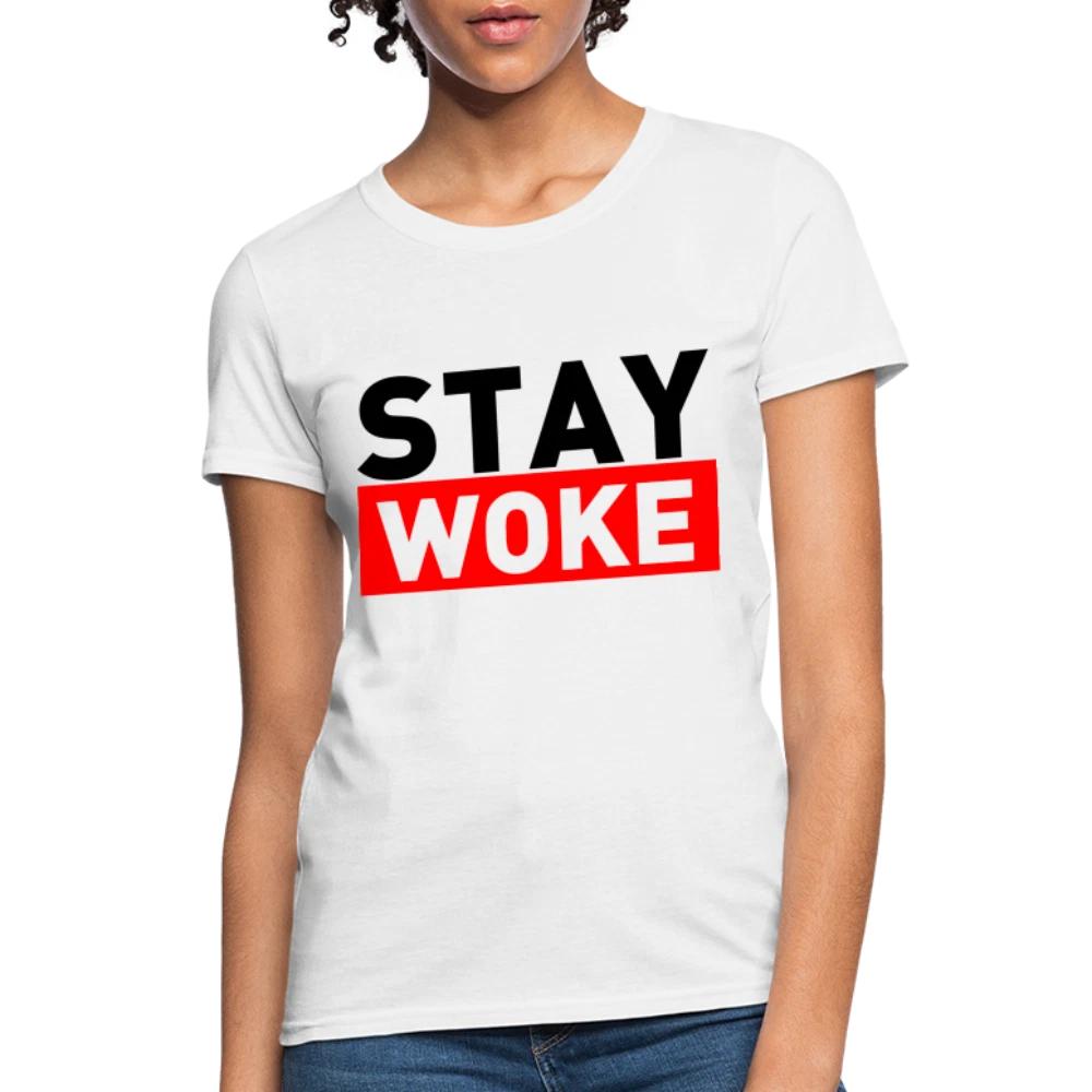 Stay Woke Women s 100% Cotton T-shirt Mens Tees Top S