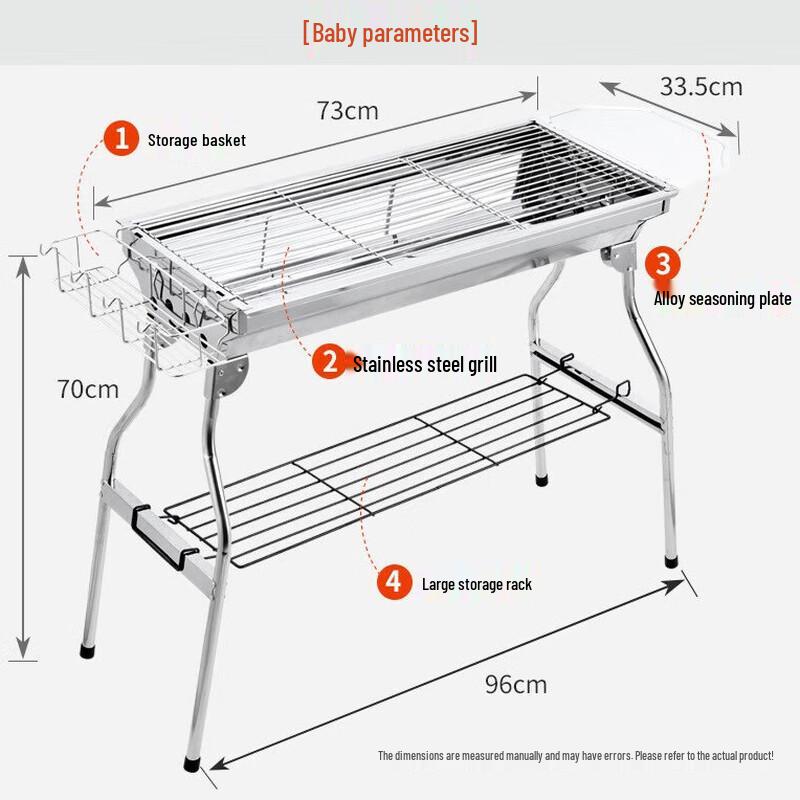 Portable Stainless Steel Folding Charcoal BBQ Grill