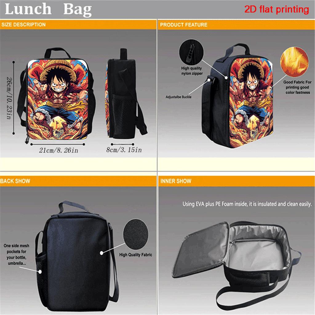 15 Inch One Piece 3-in-1 Backpack Set Unisex for Boys and Girls Age 6-10, Light Weight School Kit with Lunch Bag & Pencil Case