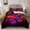 3D Butterfly Theme Home Bedding Set Luxury Wing Printed Quilt Cover Pillow Case 2/3 Pieces AU240 * 270 Extra Large Size Home Decoration