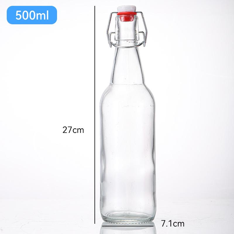 Lock & Lock Transparent Glass Bottle with Square Buckle for Juice, Enzyme, Wine, Homebrew, and Baijiu.
