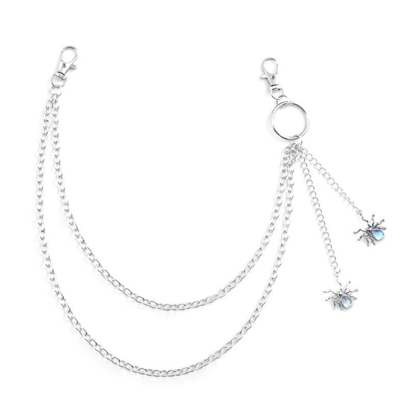 

Punk Jeans Pants Chain Multi Layer Chain Spiders Charm Waist Wallet Chain Harajuku Belt for Dancers 1