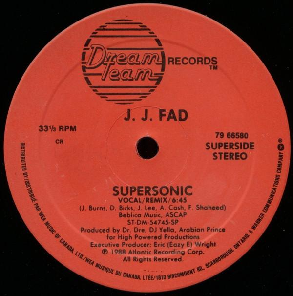 

12inch Record J.J. FAD Supersonic 7966580 Dream Team Reco 1988 Canada Rap HipHopRB Used