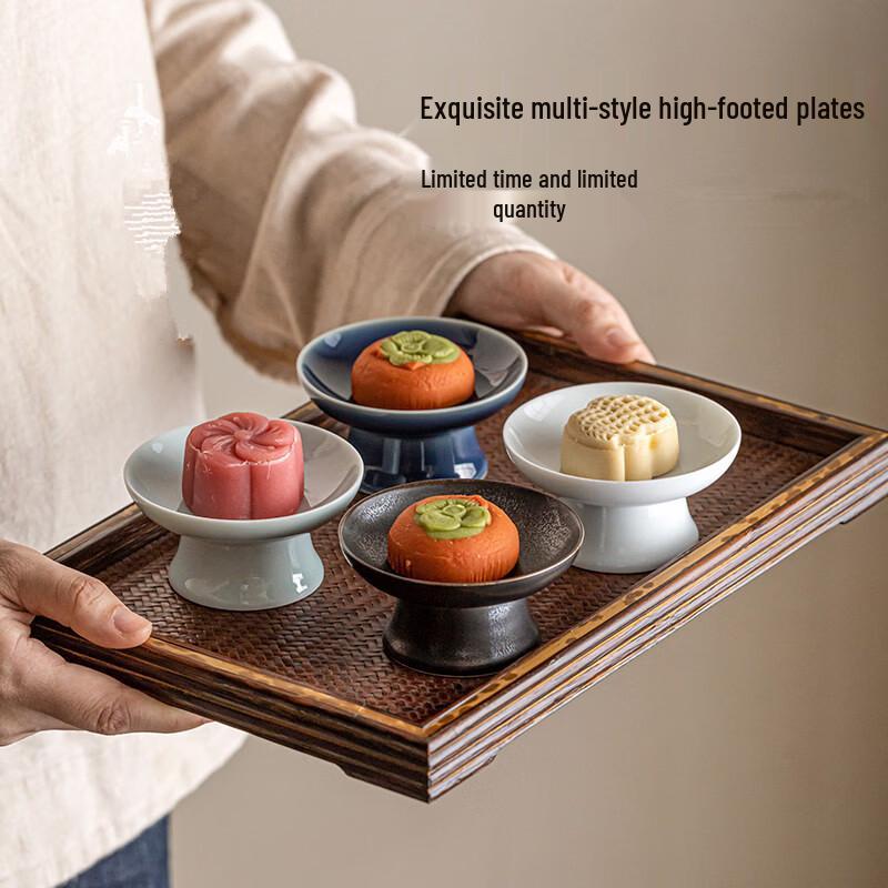 Nordic Ceramic High-Foot Dessert Plate
