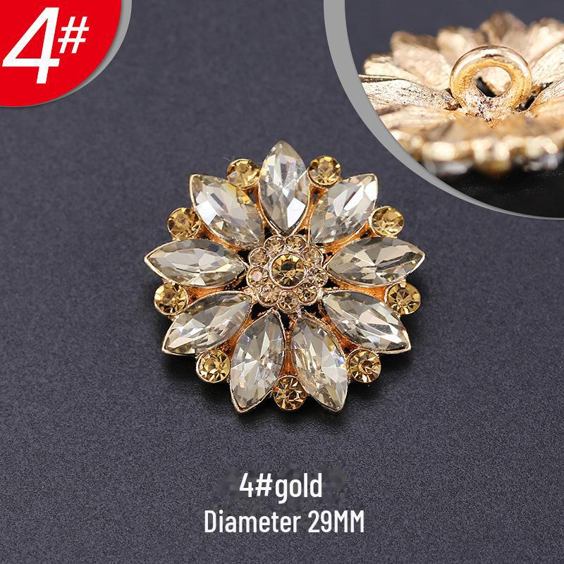 Damskie ekskluzywne czarne modne metalowe guziki z futra norek z wzorem płatków ze strasów