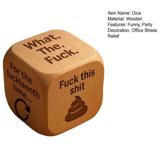 Office Stress-Relief Dice Funny Desk Work Dice Handmade Wooden Gag Gifts for Coworkers Workplace