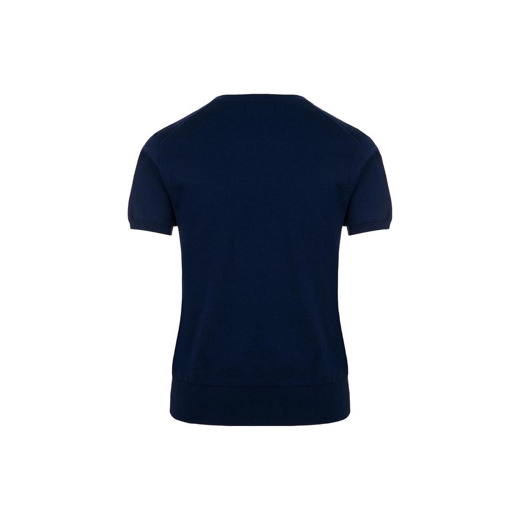 Polo Ralph Lauren Ss23 Solid Color Logo Embroidered Crew Neck Short Sleeve T-Shirt Women T-Shirts Blue 211891673-002