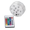 Submersible LED Lights IP68 Waterproof 10LEDs 16 Lighting Effects Battery Operated Spot Light with