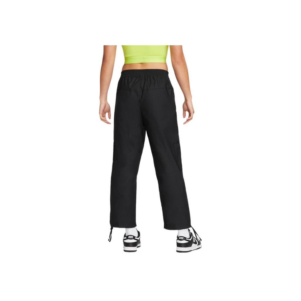 Nike Hose mit elastischem Bund, Kordelzug am Saum und Seitentaschen, Damenhosen, Schwarz, DM6571-010