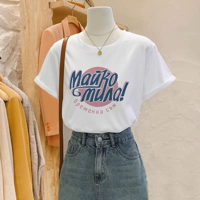 Fashion cotton short-sleeved t-shirt women's 2025 summer new versatile and thin top niche design sense