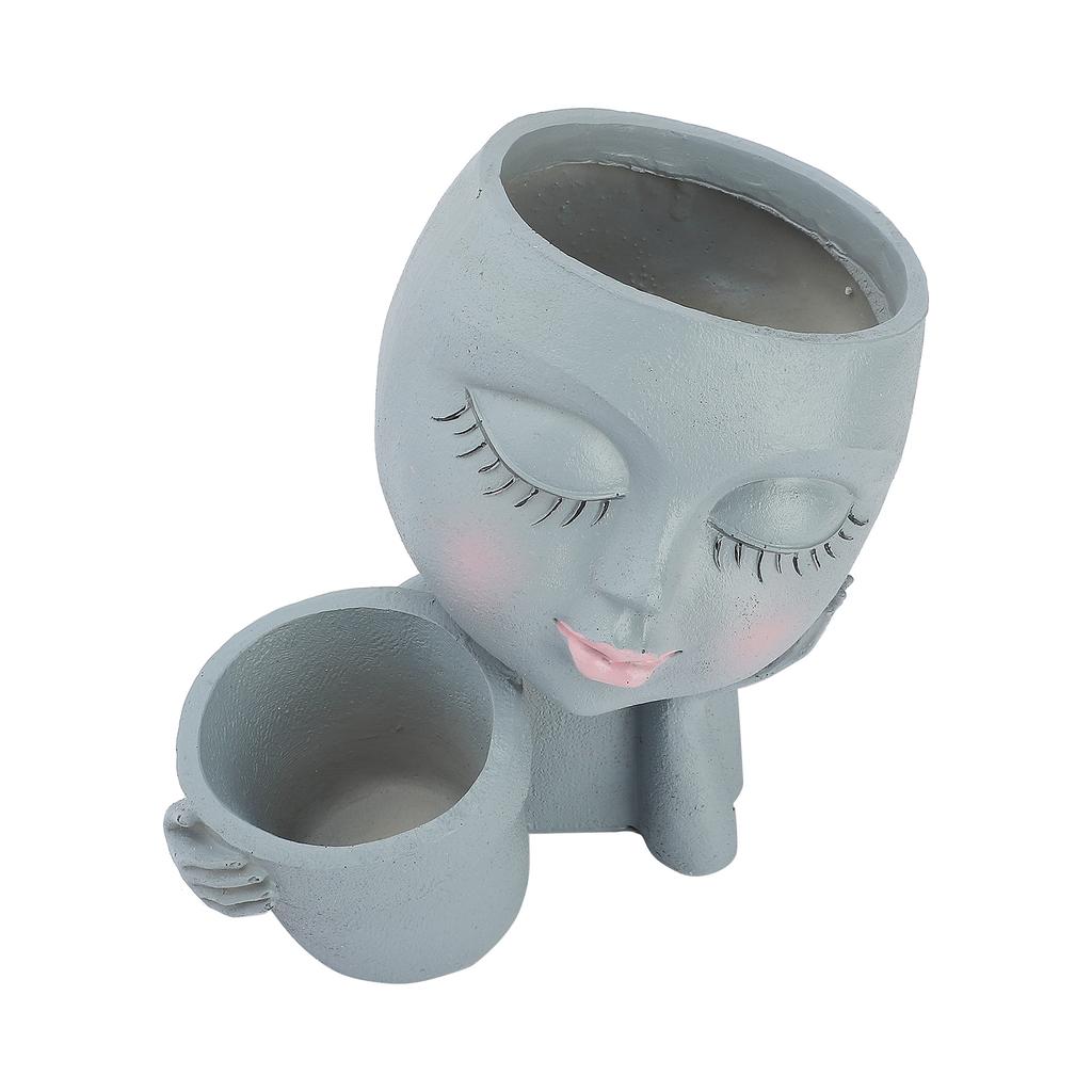 Doppelter Blumentopf Harz Niedlicher Look Dekorative Pflanzgefäße für Zuhause Balkon Hof