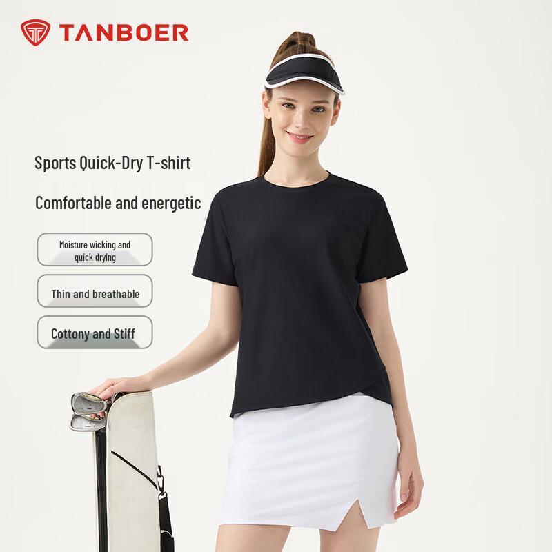 Tanboer Women s Quick-Dry Round Neck Short Sleeve T-Shirt TB5252226A L