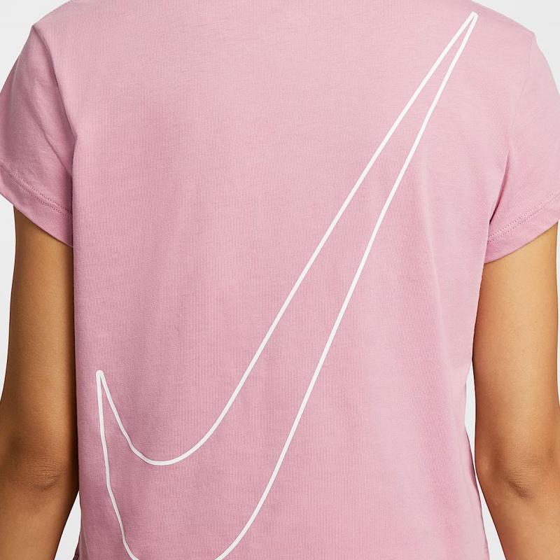 Nike Sportswear Club Fashion Comfortable Versatile Short Sleeve T-Shirt Women Tops Element-Pink Color-Mixing HF9457-646
