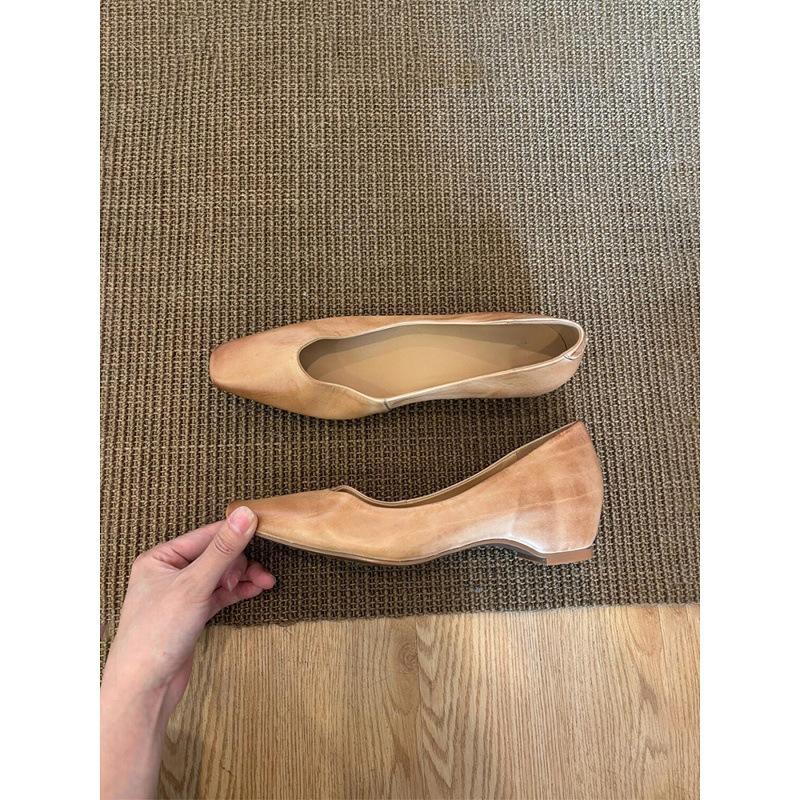 Sheepskin Version~ Retro Literary and Artistic Style Inner Height Increase Leather Shallow Mouth Single Shoes Women's Simple Square Head Versatil
