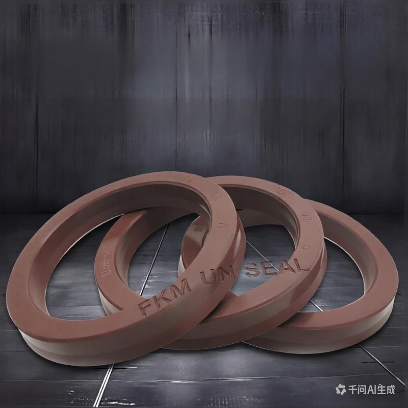 UN / U / Y Type Ring Fluoro Rubber FKM Hydraulic Oil Seal. For The piston rod, shaft, and hole. 2 pieces
