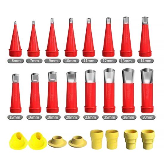 Seam Nozzle Kit 16 Sizes Universal Integrated Seam Beauty Nozzles with 6 Bases Duckbill Design Reusable Nozzles Tips for Precise Joint Filling