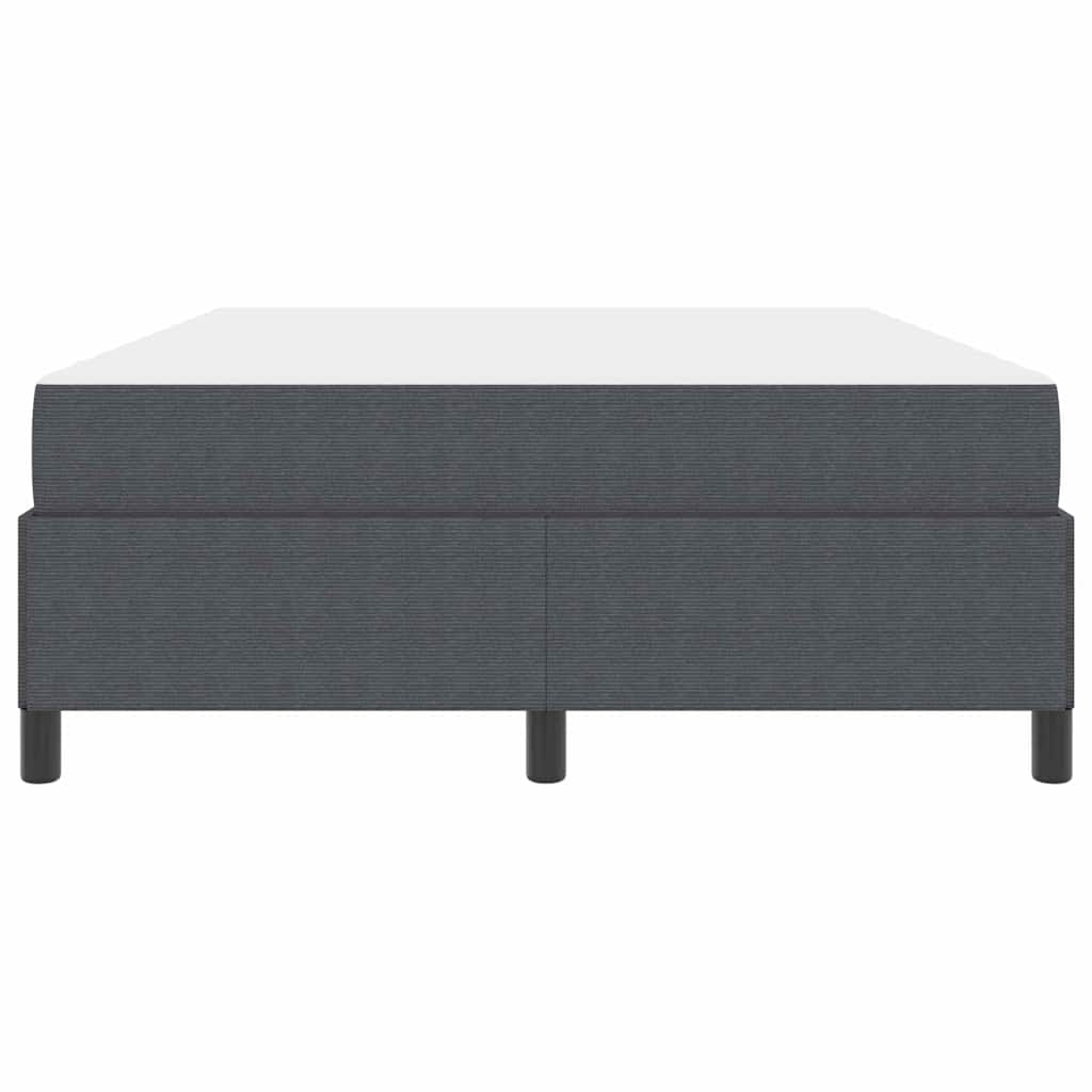 Bed Frame with Mattress Dark Grey 140 x 190 cm Fabric