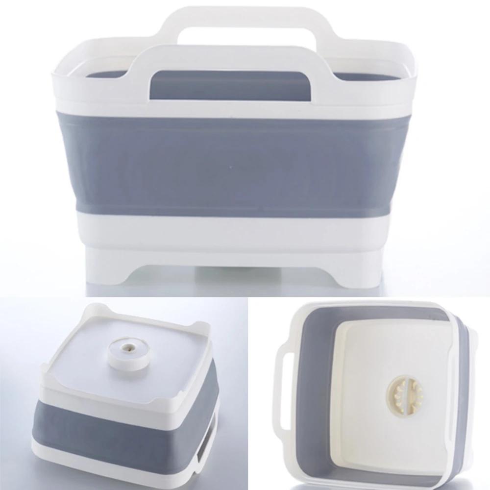 Folding Washing Basin Square Vegetable Washing Basin Vegetable Baske Kitchen Sink Storage Frame HighCapacity Household Organizer