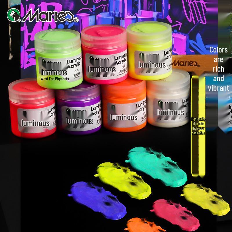 Tinta Acrílica Mali Luminous 50ml Glow para Pintura à Mão DIY Graffiti & Roupas