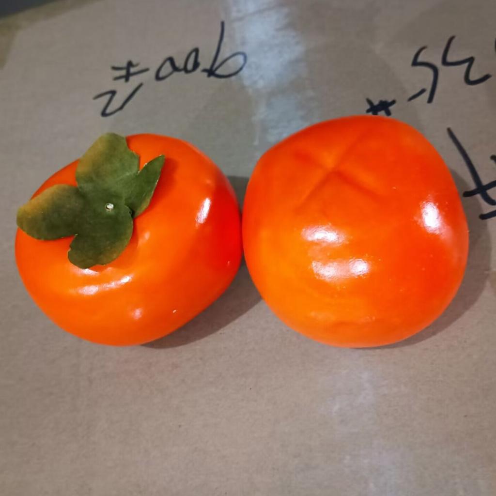 4PCS Artificial Persimmon Simulation Persimmon Fruit Decoration for Home Kitchen Decoration Basket Display Photography
