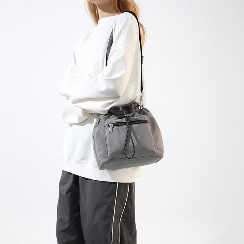 Women's Fashion Casual Drawstring Bucket Bag, Versatile Shoulder & Crossbody Mini Everyday Chic Essentials Bag KTB