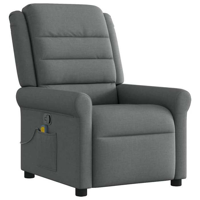 VidaXL Fauteuil de massage inclinable Gris foncé Tissu, fauteuil de massage, fauteuil, fauteuil canapé, fauteuil de bureau 4015647