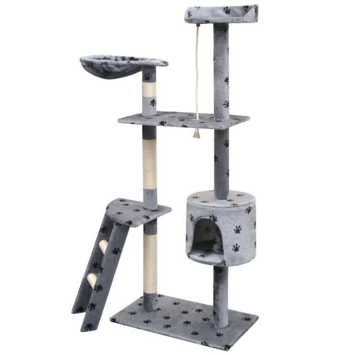 Arbre à chat - vidaXL - 150 cm - Griffoir Sisal - Couleur Gris - Pour Chats Moyens