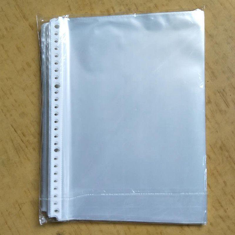 Leather Cover B5 Loose-Leaf Document Holder Transparent Insert Bag Loose-Leaf Folder 16K Office Material Ticket Clips Address B5-26 Hole Loose-Leaf Bags 100 Pieces