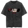 2026 Black Clover Washed Vintage Tshirt Street Hiphop Anime Casual Cotton Summer Short Sleeve