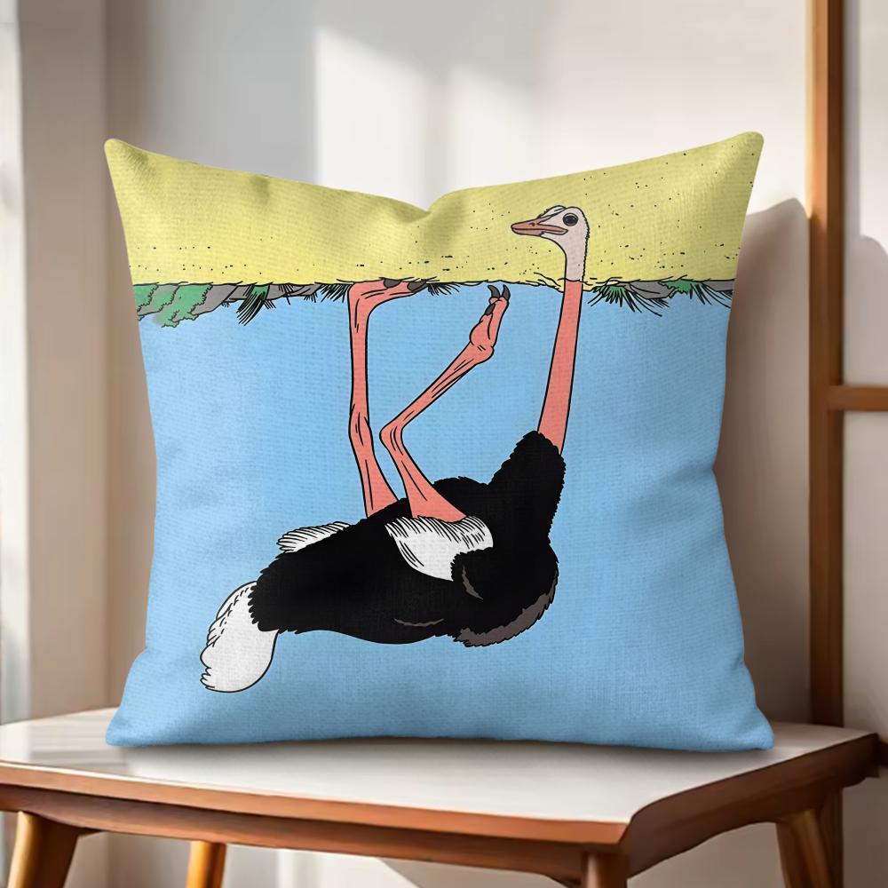 Classic Abstract Animals Cushion Cover Natural Linen Organic Fabric DoubleSided Printing Couch Pillow Covers Home Decor