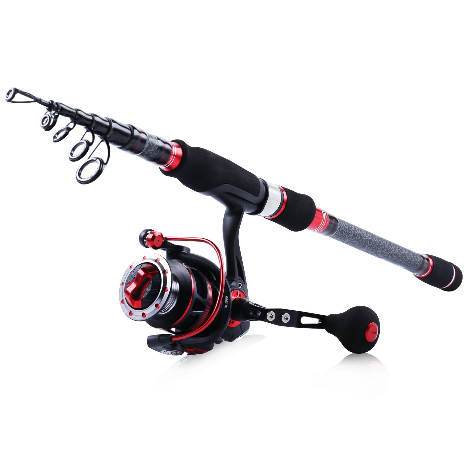 

Рыболовные комбинации, телескопическая удочка из углеродного волокна со спиннинговой рыболовной катушкой, рыболовные снасти, инструмент 1.8M Rod & DL2000