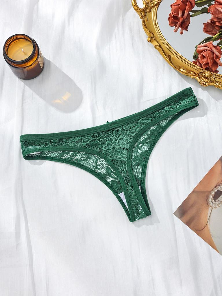 5Pcs/Set Women Thongs Sexy Lace Panties Low Waist Underwear Girls Briefs G-String Breathable Ladies Panty Floral Female Lingerie