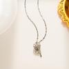 Elegant Colorfast 18K Rose Gold Necklace with Swan & Four-Leaf Clover Charm