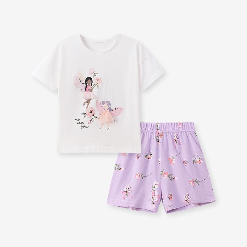 

Little Maven European-Style Girls Summer Short-Sleeve Set - Cute Baby Clothing 90 cm