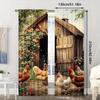 Set Of 2 Retro Country Style Chicken Coop Patterns Printed Curtains Window Decorations Home Room Made Polyester