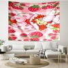 Strawberry Shortcake Print Tapestry - Portable Wall Decor Cloth, for Home, Dorm, Travel, Bedroom, Living Room - Ideal Birthday Housewarming Gift